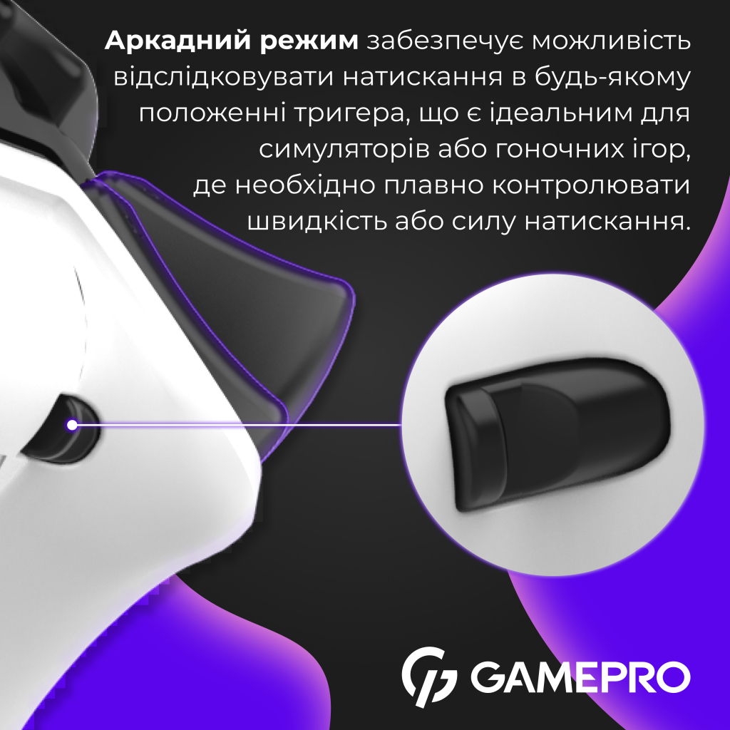 Геймпад GamePro із зарядною станцією 2.4G/BT 5.1/USB (Switch/PC/PS/iOS/Android) RGB White (GPS20W) - зображення 7