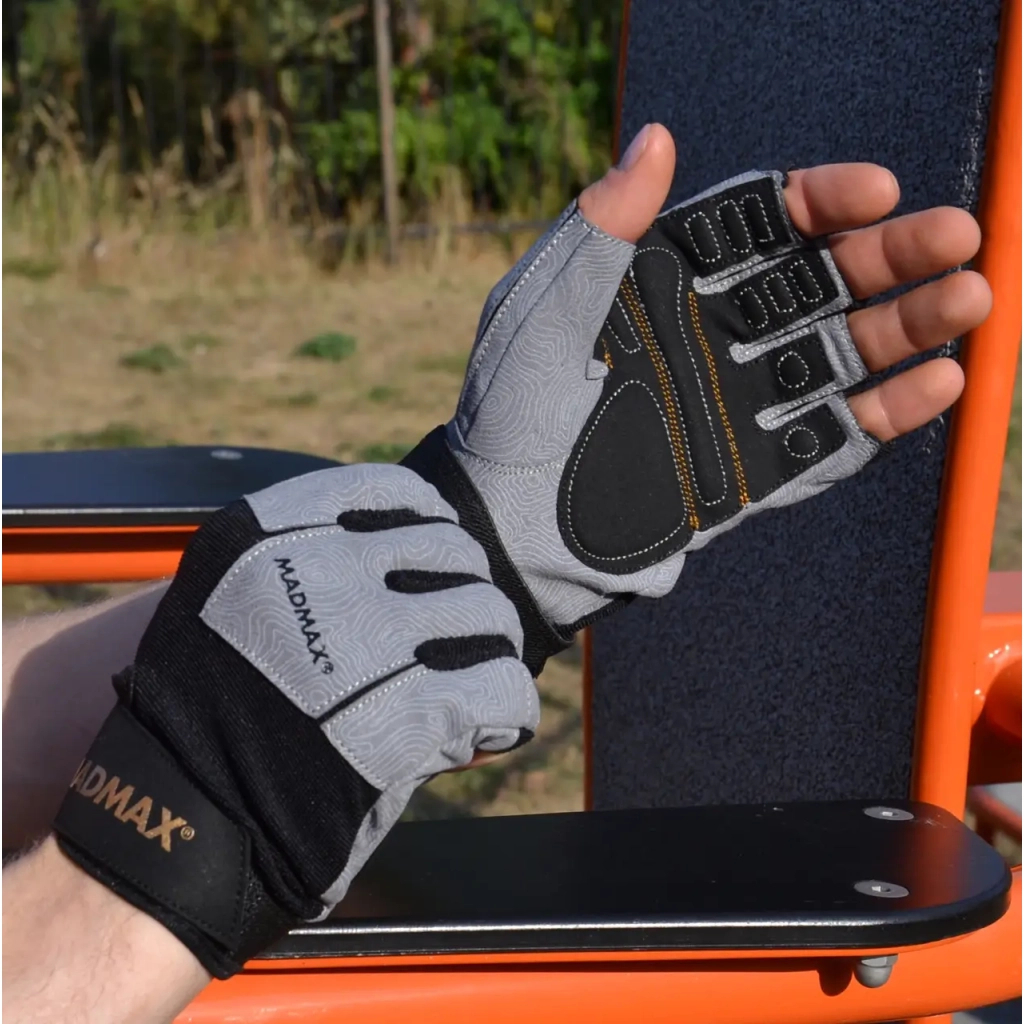 Рукавички для фітнесу MadMax MFG-871 Damasteel Grey/Black S (MFG-871_S) - зображення 7