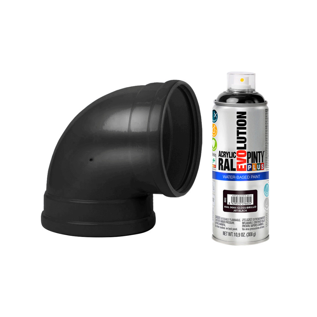 Фарба-аерозоль Pintyplus на водній основі Evolution Ral 9005, Чорний, глянцевий, 400 мл (8429576276404) - зображення 2