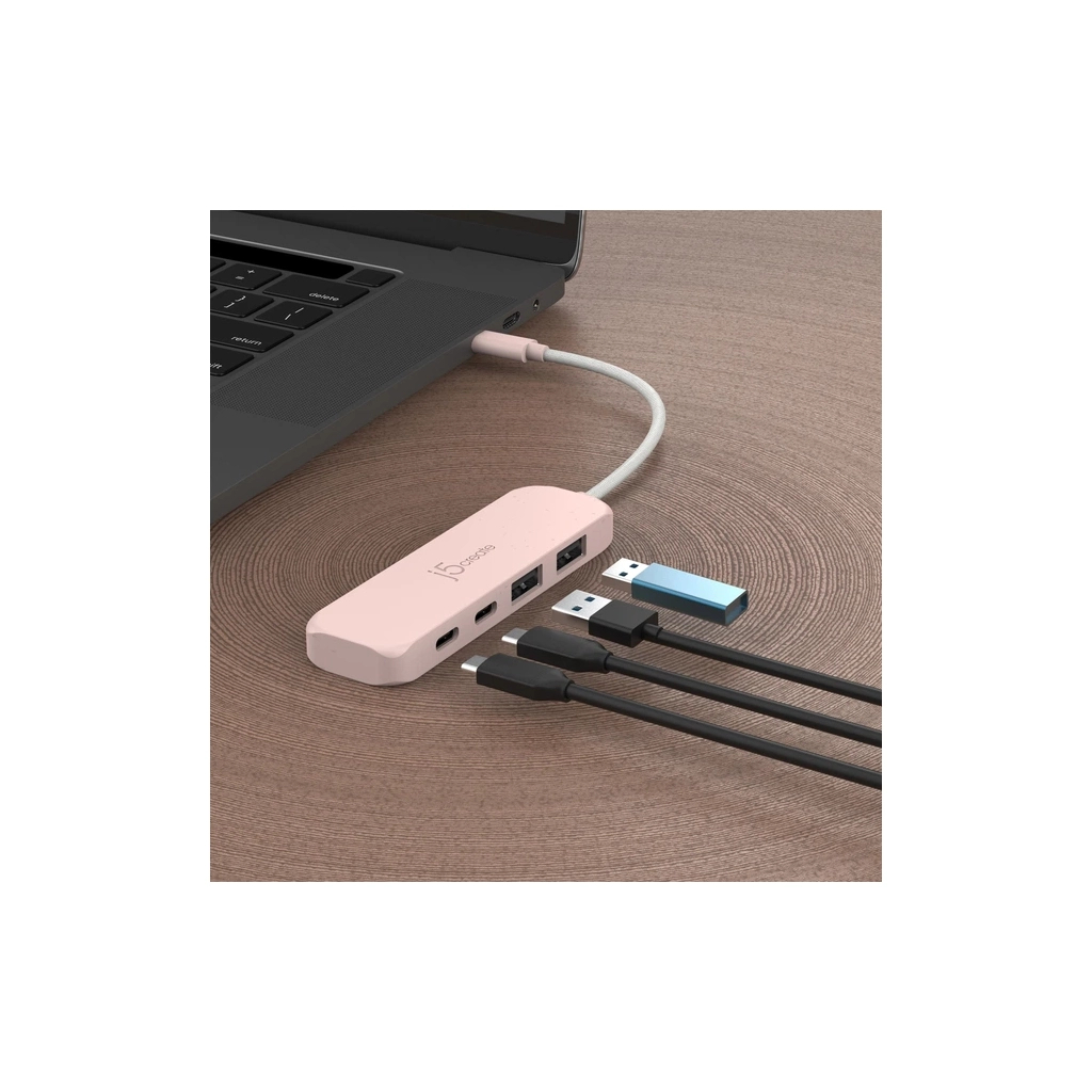 Концентратор J5create USB-C to 2xUSB-A + 2xUSB-C 3.2 10Gbps rose (JCH342ER-N) - зображення 5