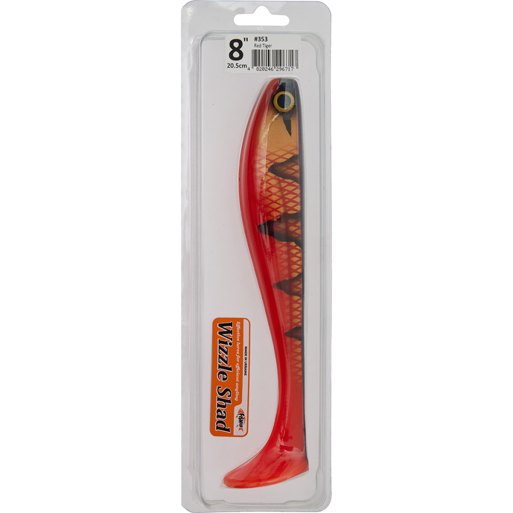 Силікон рибальський FishUP Wizzle Shad 8" 353 - Red Tiger (1шт/уп) (1862.02.20) - зображення 2