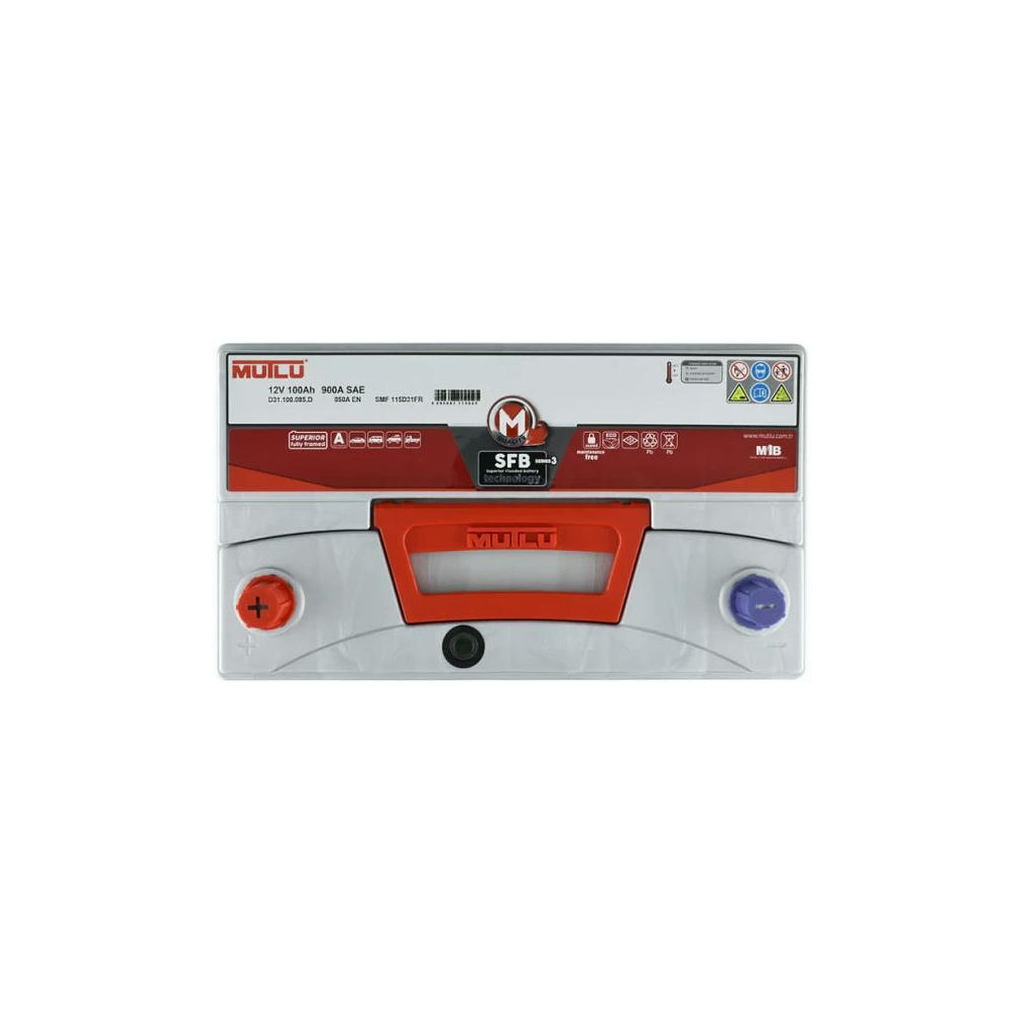 Акумулятор автомобільний MUTLU 6СТ-100 (1) Asia SFB D31.100.085.D - зображення 2