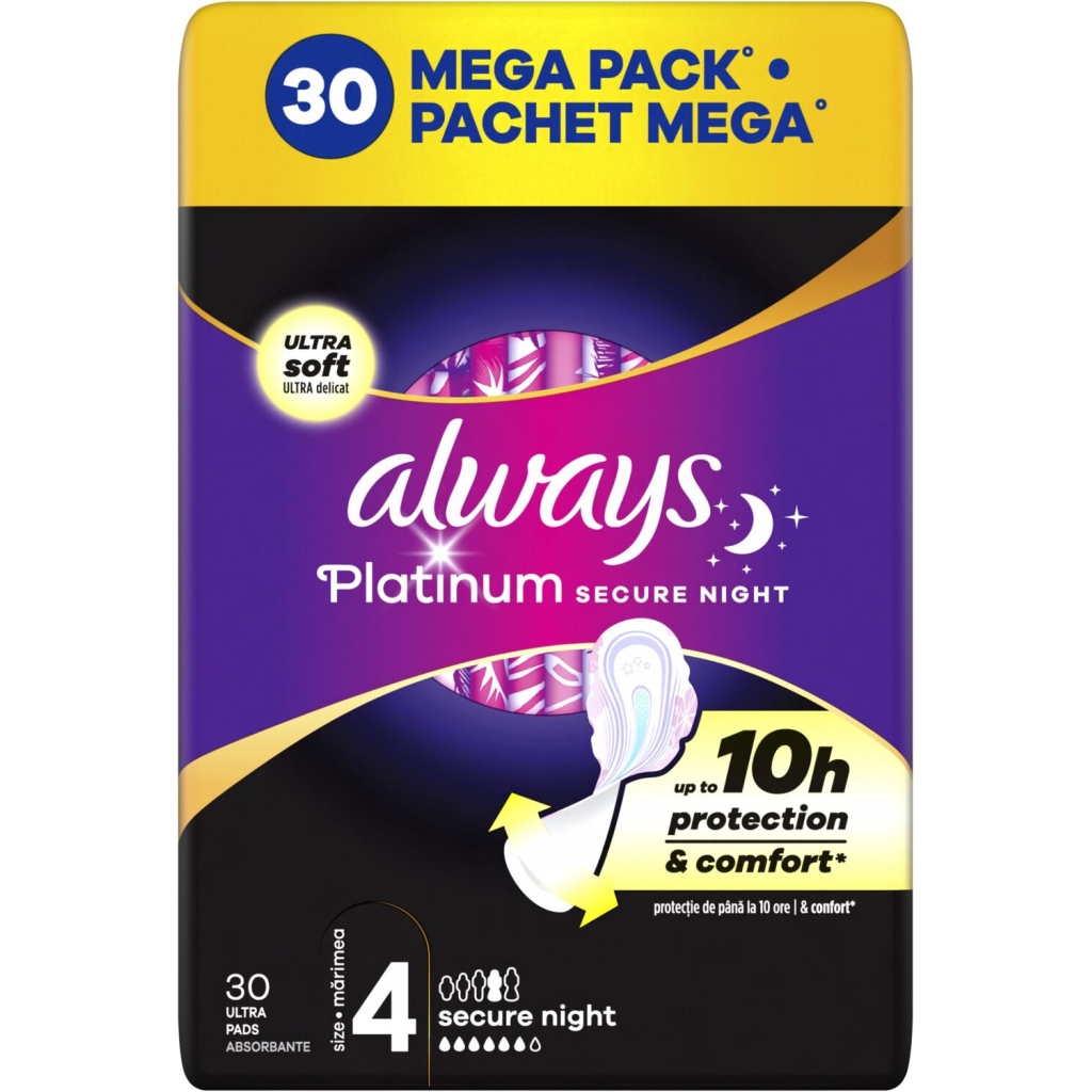 Гігієнічні прокладки Always Platinum Secure Night Розмір 4 30 шт. (8700216784573) - изображение 2