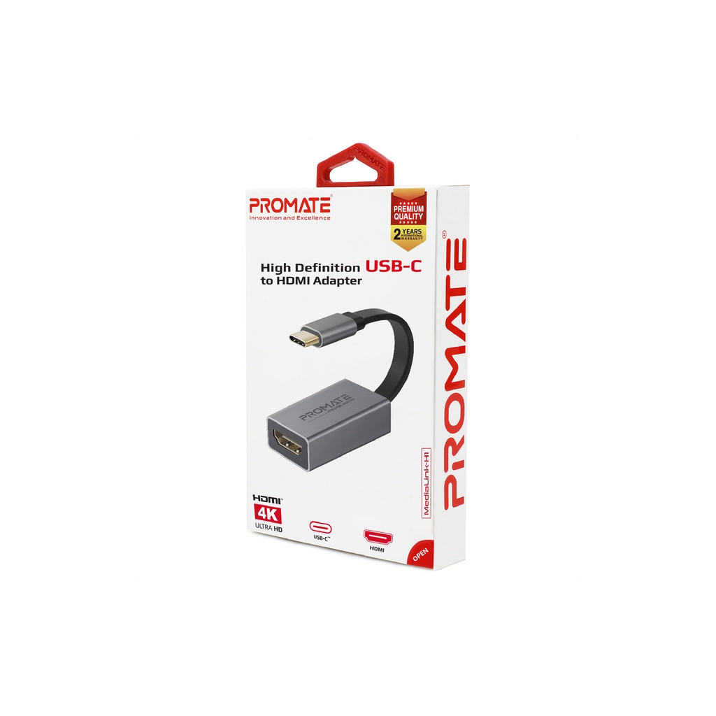 Перехідник USB-C to HDMI 4K30Hz grey Promate (medialink-h1.grey) - зображення 2