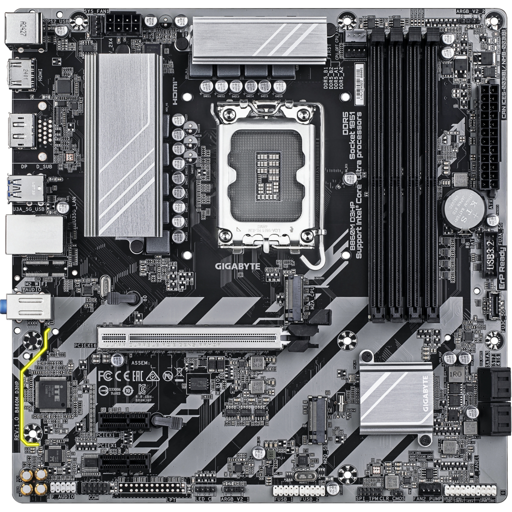 Материнська плата GIGABYTE B860M D3HP - зображення 1