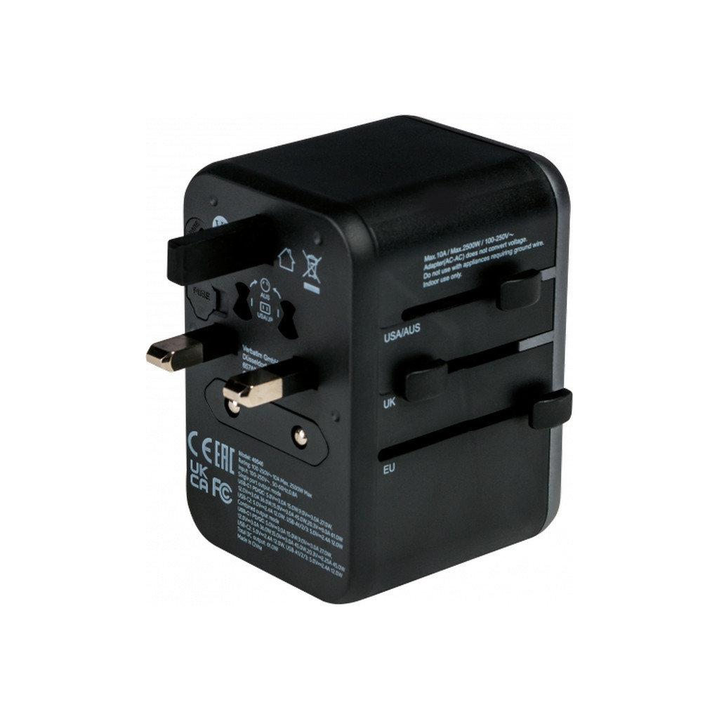 Зарядний пристрій Verbatim UTA-04 PD61W (3xUSB-A/2xUSB-C) (49546) - изображение 6