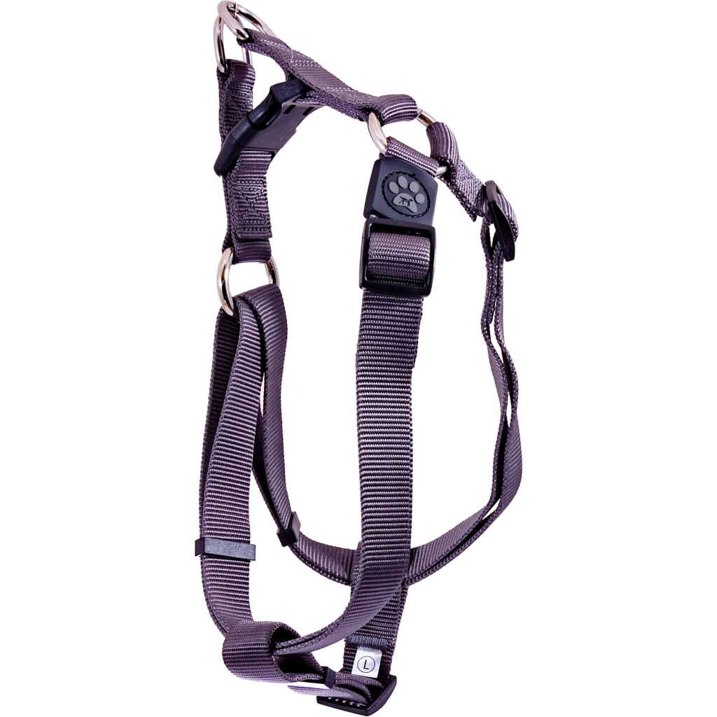 Шлея для собак GimDog Harlem X нейлон 2.5х65-99 см сіра (8009632059143) - зображення 1