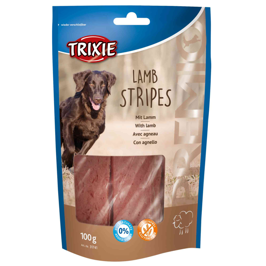 Ласощі для собак Trixie Premio Lamb Stripes ягня 100 г (4011905317410) - зображення 1