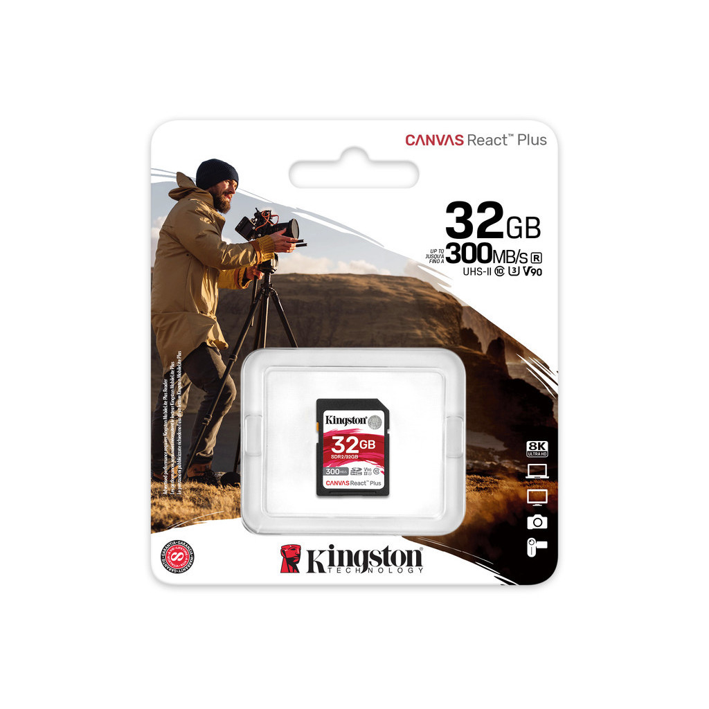 Карта пам'яті Kingston 32GB class 10 UHS-II U3 Canvas React Plus (SDR2/32GB) - зображення 3