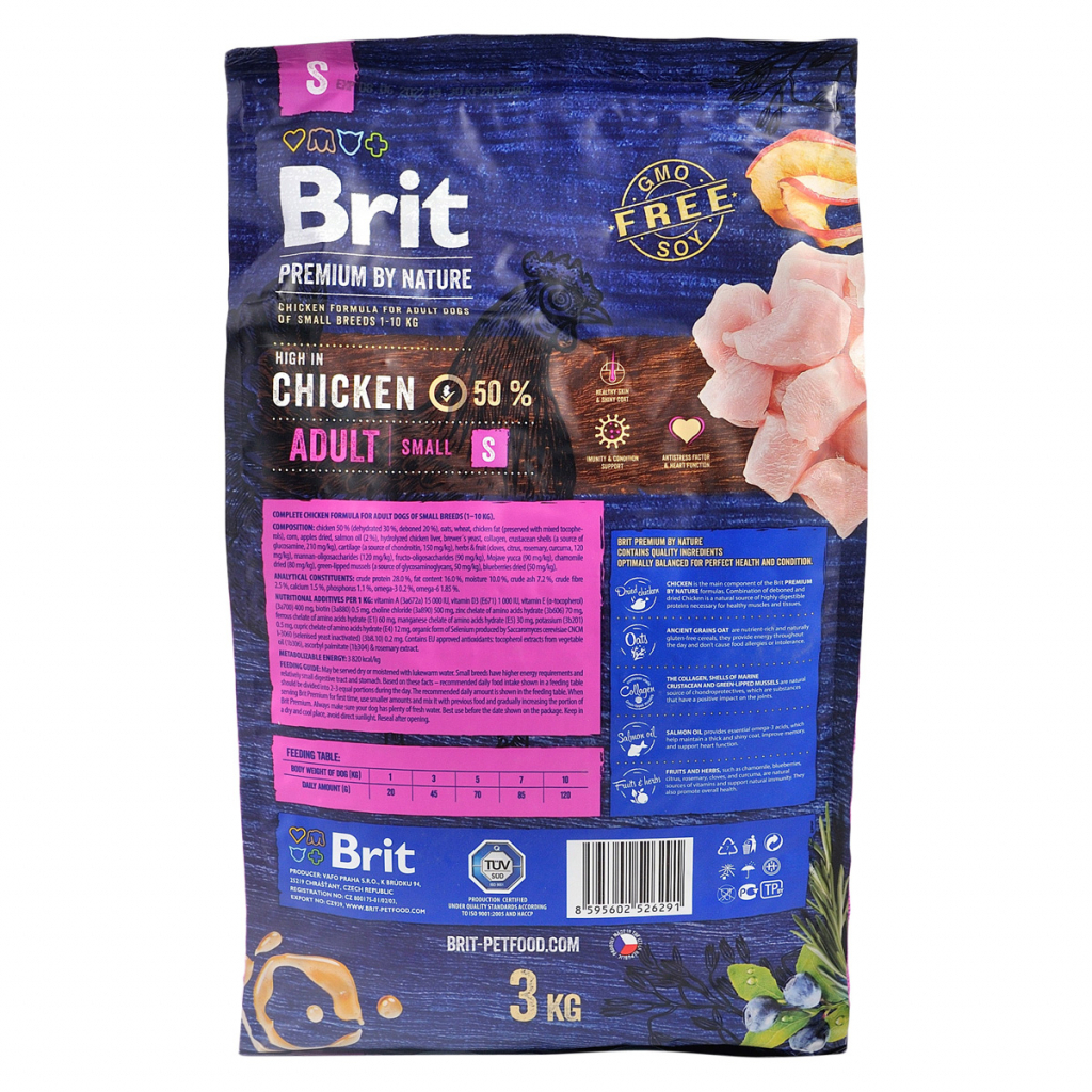 Сухий корм для собак Brit Premium Dog Adult S 3 кг (8595602526291) - зображення 3