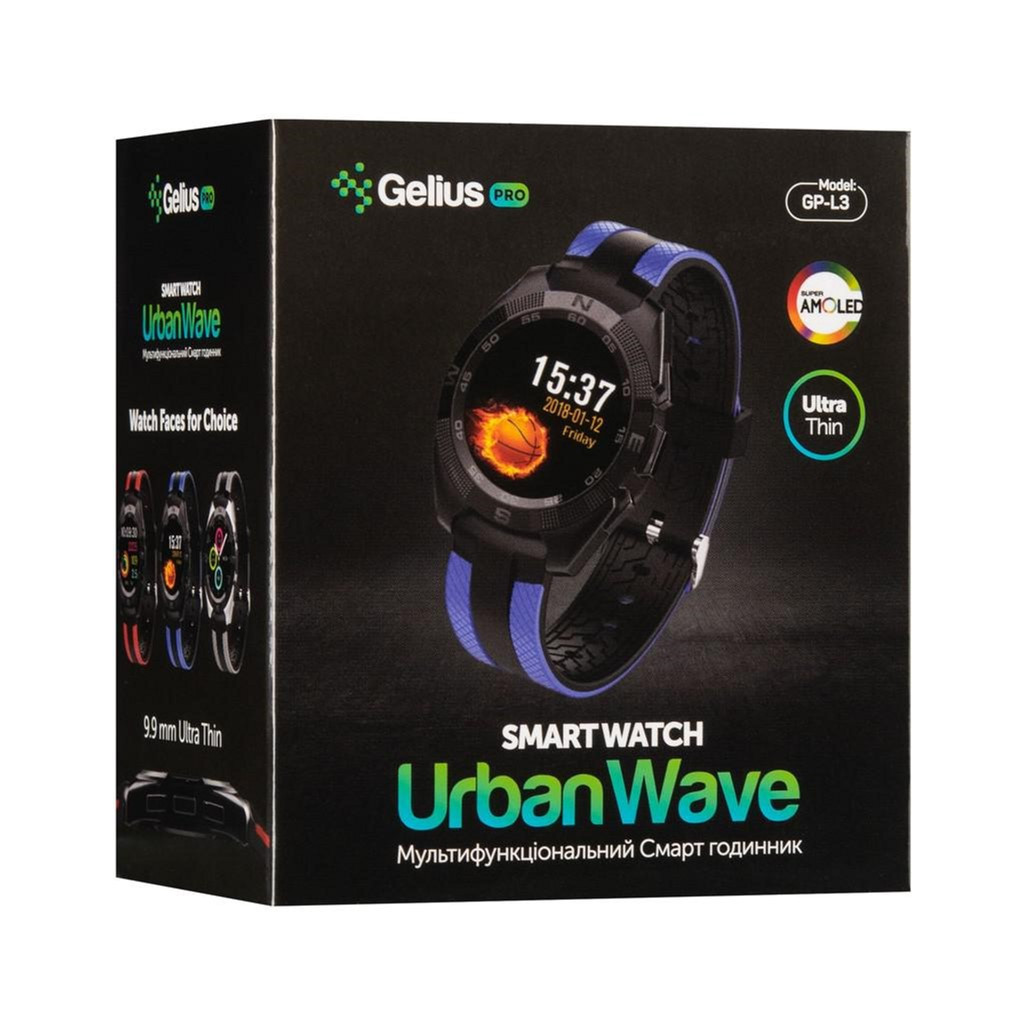Смарт-годинник Gelius Pro GP-L3 (URBAN WAVE) Black/Red - зображення 15