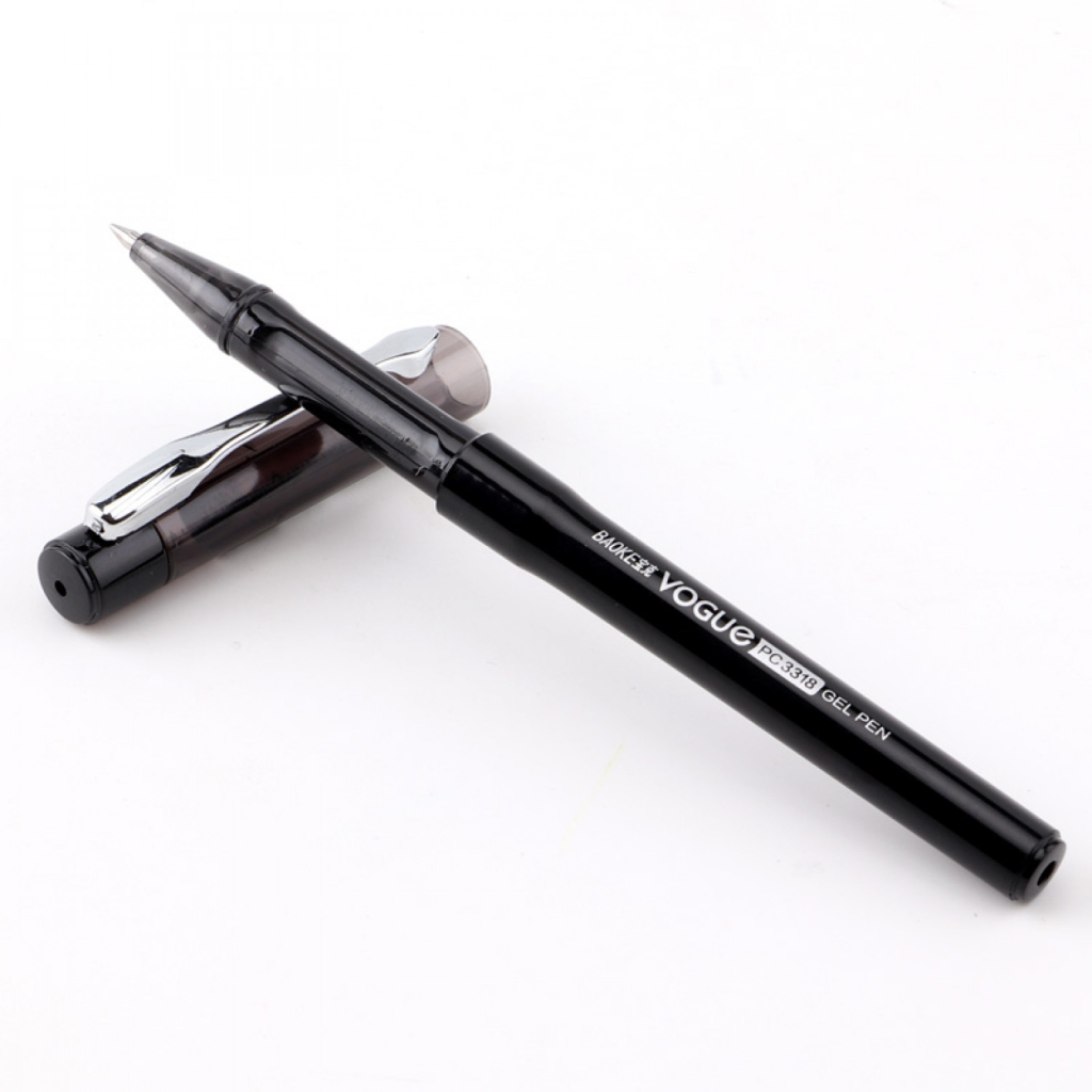 Ручка гелева Baoke Vogue 0.5 мм, чорна (PEN-BAO-PC3318-B) - изображение 2