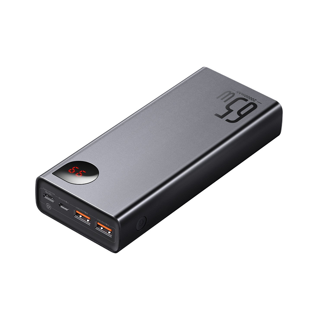 Батарея універсальна Baseus Adaman Metal 20000mAh, PD/65W, QC/3.0, +cable USB to Type-C (PPIMDA-D01 / P10021506112-01) - зображення 3