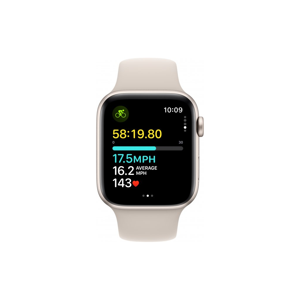 Смарт-годинник Apple Watch SE 2023 GPS 44mm Starlight Aluminium Case with Starlight Sport Band - S/M (MRE43QP/A) - зображення 6