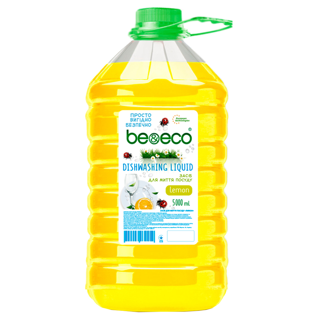 Засіб для ручного миття посуду Be&Eco Лимон 5 л (4820168433412) - зображення 1
