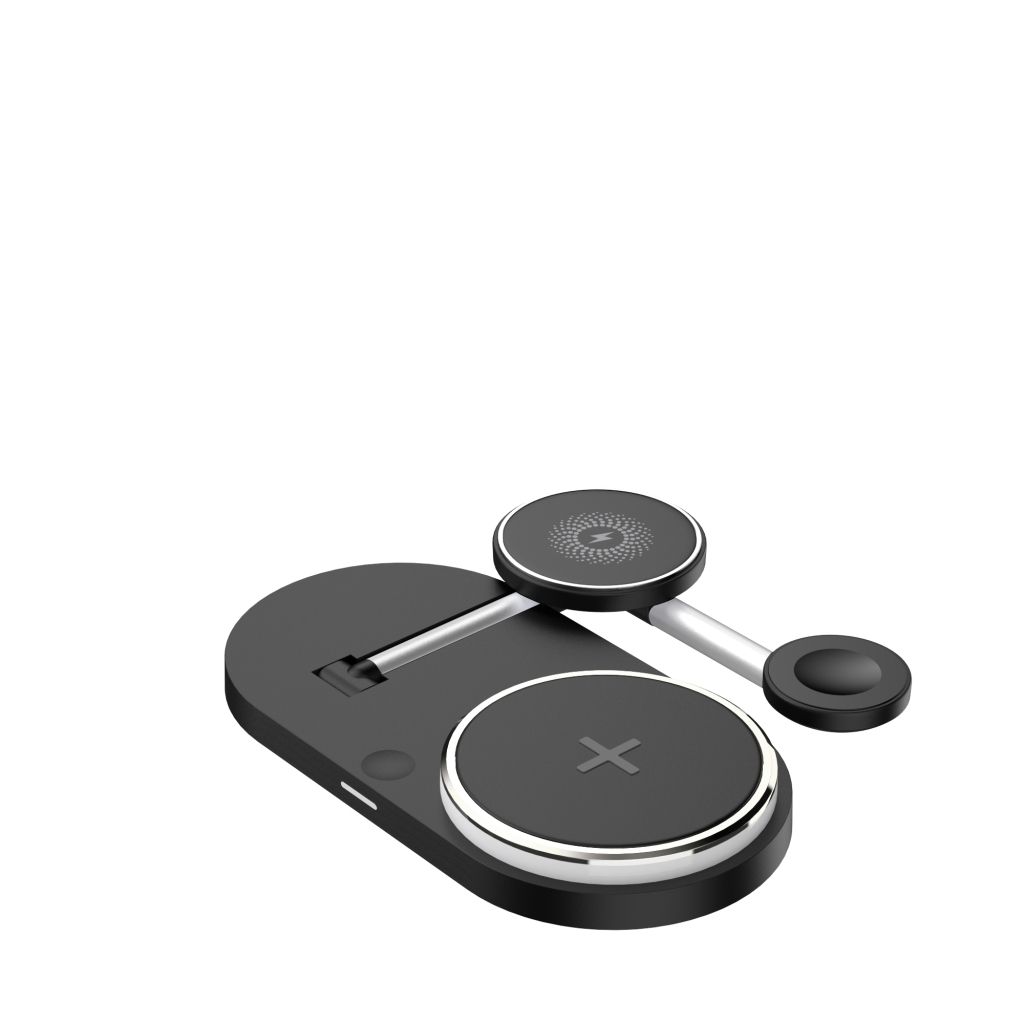 Зарядний пристрій Armorstandart Wireless Charging H102 3 in 1 Magnetic Black (ARM78103) - зображення 3
