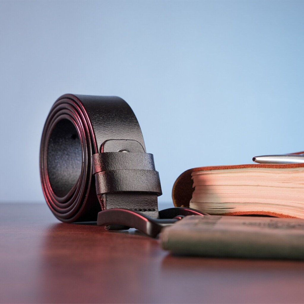 Ремінь Vintage Чоловічий шкіряний Чорний (20222) - зображення 8