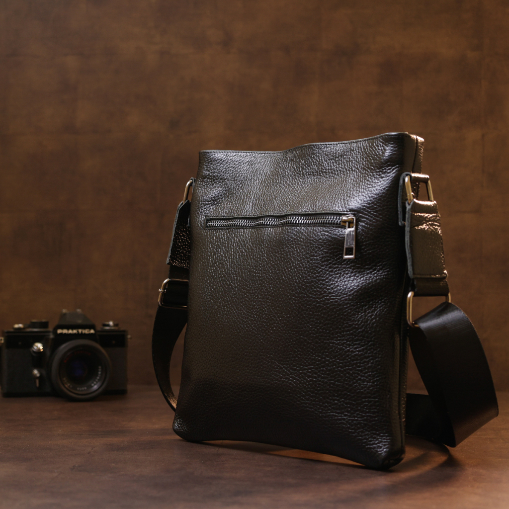 Сумка Shvigel Шкіряна через плече Чорна (11603) - зображення 8