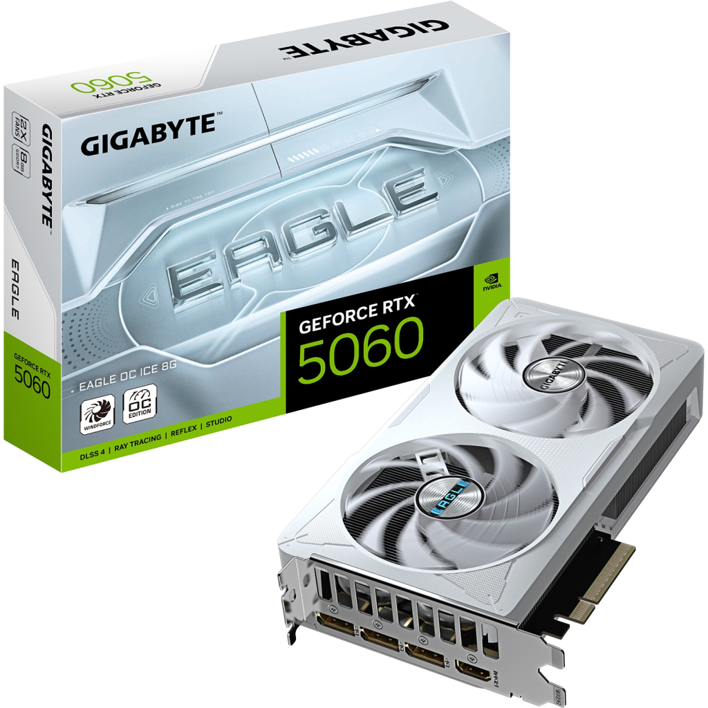 Відеокарта GIGABYTE GeForce RTX5060 8Gb EAGLE OC ICE (GV-N5060EAGLEOC ICE-8GD) - изображение 10