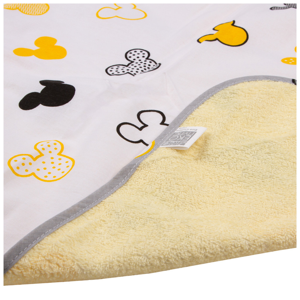 Пелюшки для малюків Еко Пупс Eco Cotton непромокаюча двостороння 65 х 90 см Ведмедики Мікі на білому (EPG10N-6590mmw) - зображення 2