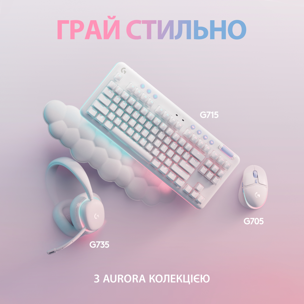 Клавіатура Logitech G713 Aurora Gaming GX Red USB UA Off-White (920-010678) - зображення 8