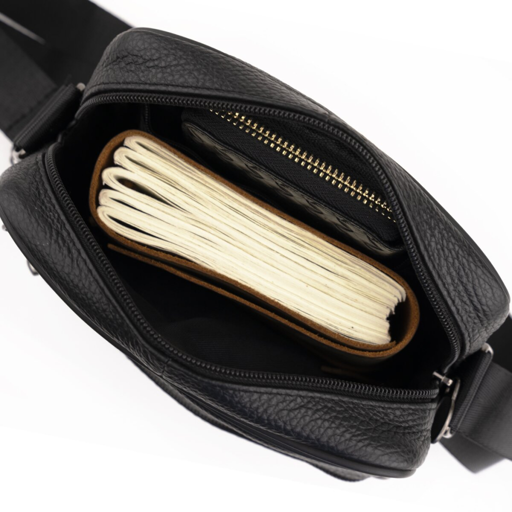 Сумка Vintage На одне відділення зерниста Чорна (20203) - зображення 8