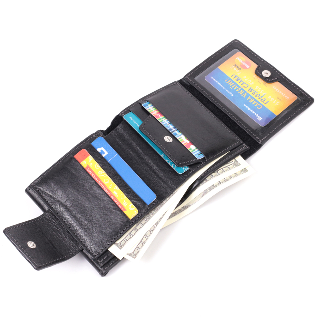 Гаманець Grande Pelle З натуральної шкіри Чорний (22573) - зображення 8