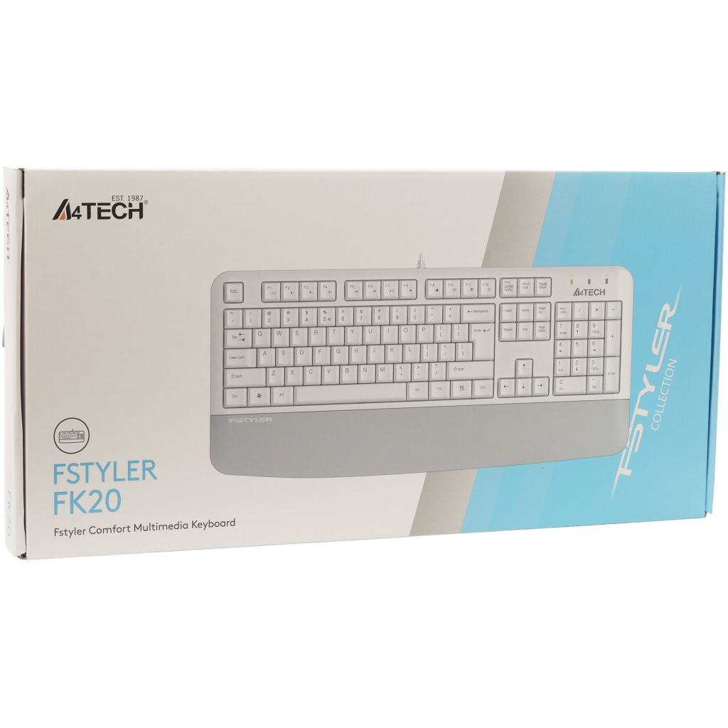 Клавіатура A4Tech FK20 USB UA White (4711421003216) - зображення 4