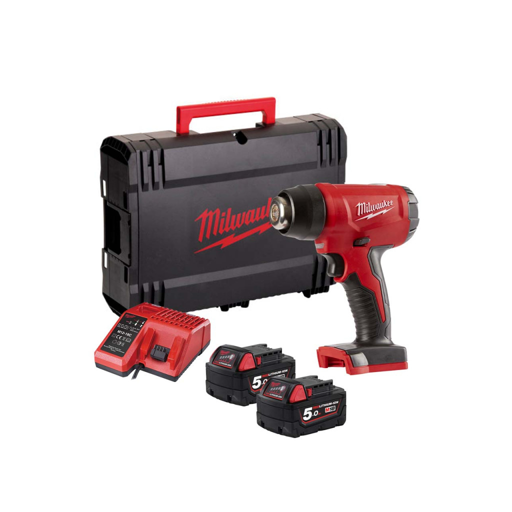 Будівельний фен Milwaukee M18 BHG-502C 2x5Ah, кейс (4933459772) - зображення 10