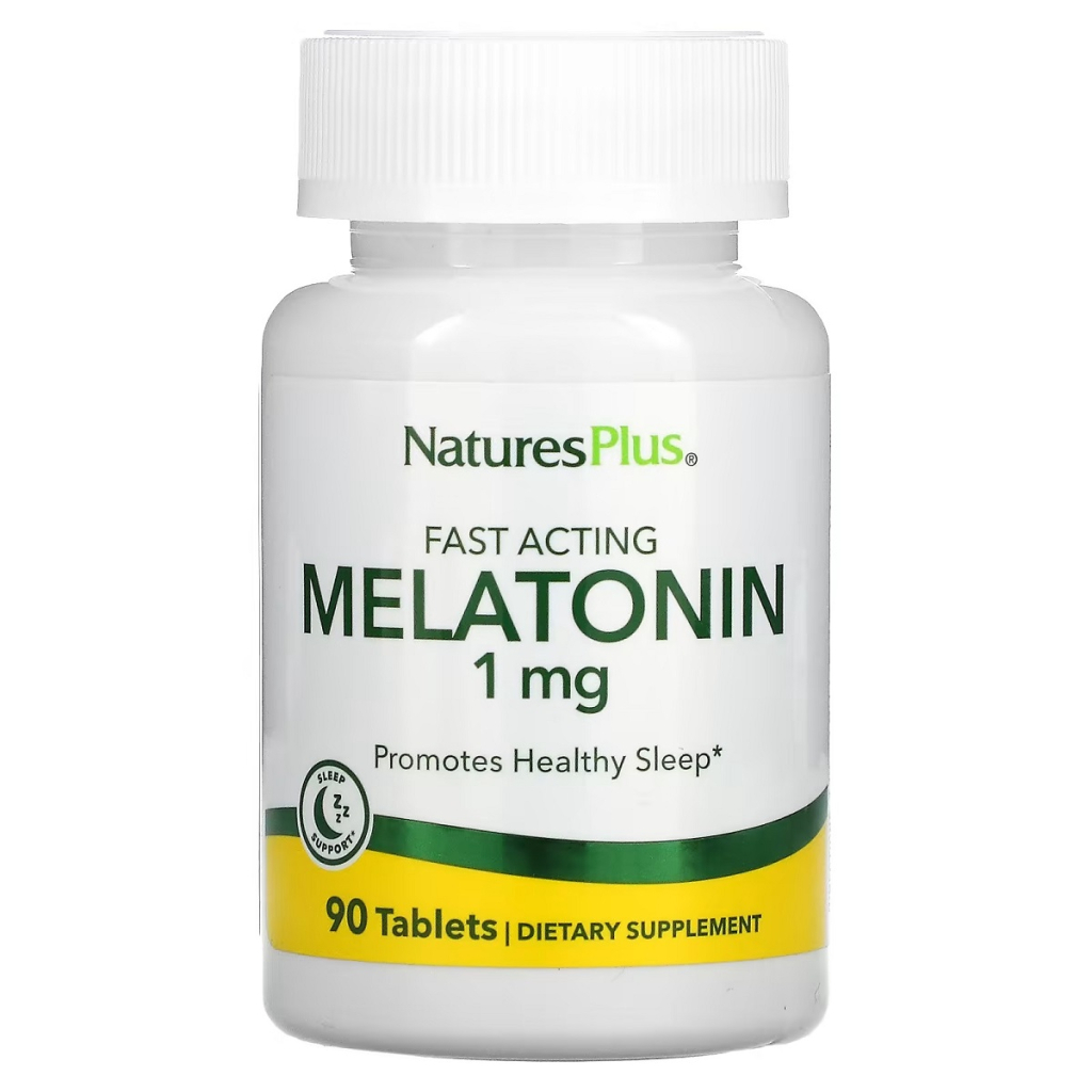 Амінокислота Natures Plus Мелатонін Швидкодіючий, 1 мг, Fast Acting Melatonin, 90 табле (NAP-47624) - зображення 1