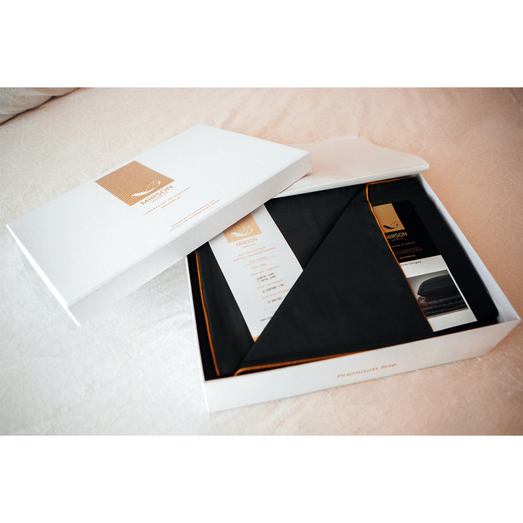 Постільна білизна MirSon Сатин Premium Corner Iron grey 160x220 (2200001484351) - изображение 7