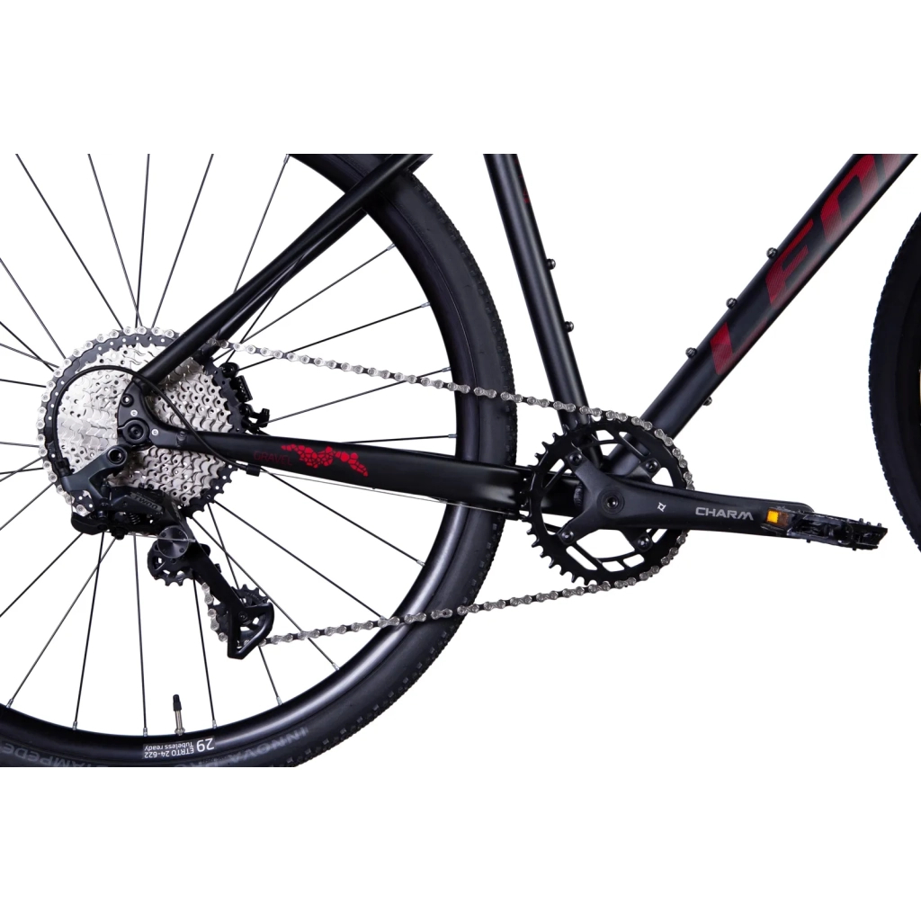 Велосипед Leon 28" GR-90 HDD рама-M Al чорний з червоним 2024 (OPS-LN-28-054) - зображення 3