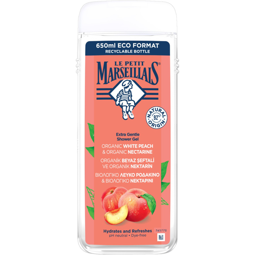 Гель для душу Le Petit Marseillais БІО Білий персик та нектарин 650 мл (3574661285955/3574661714738) - изображение 1