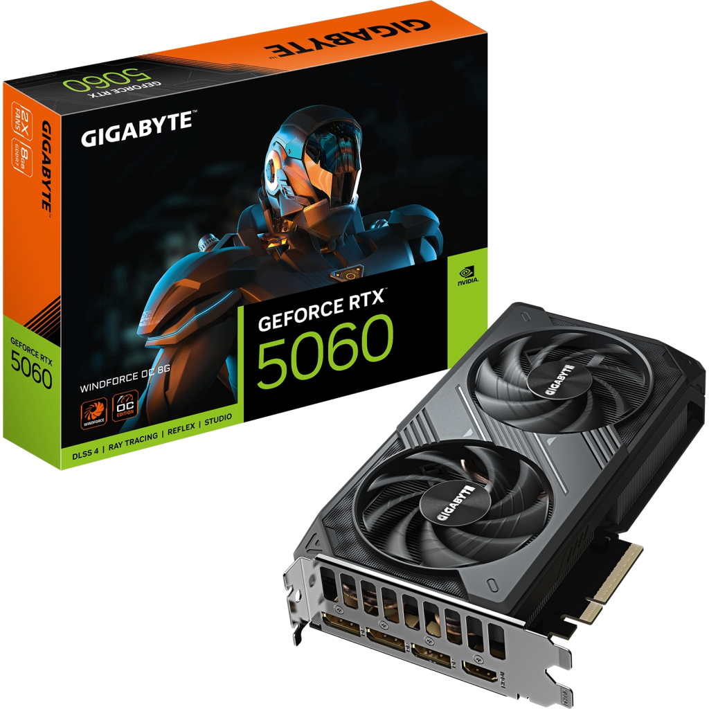 Відеокарта GIGABYTE GeForce RTX5060 8Gb WINDFORCE OC (GV-N5060WF2OC-8GD) - изображение 10