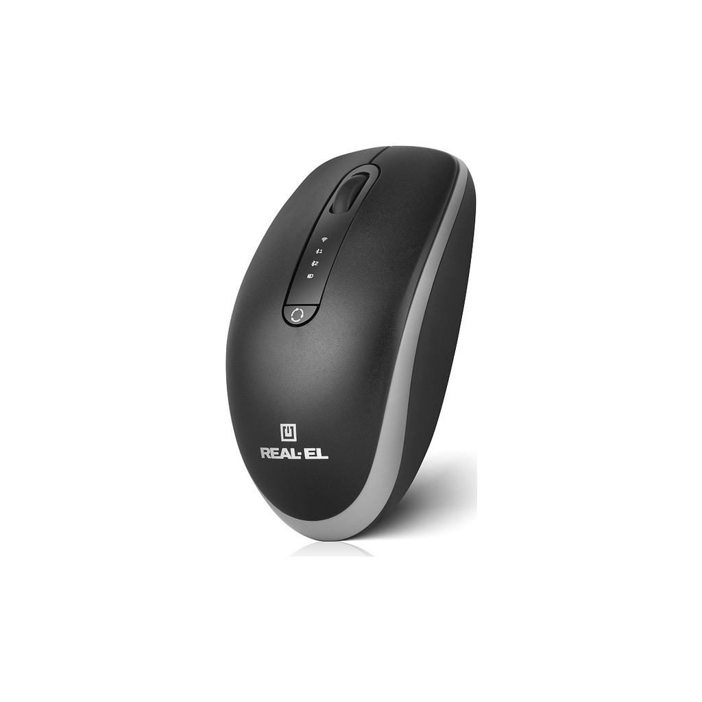 Мишка REAL-EL RM-455W Wireless/Bluetooth Black/Gray (EL123200047) - зображення 2