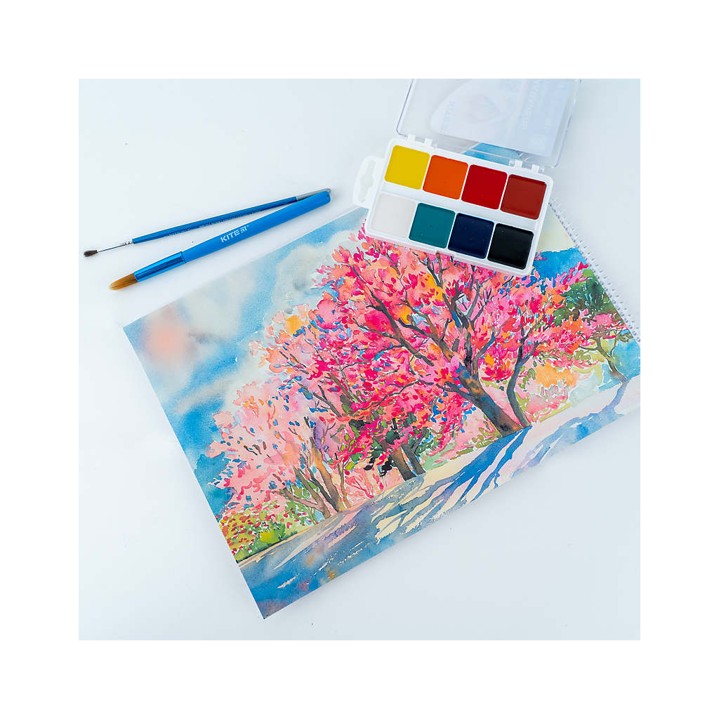 Акварельні фарби Kite Classic, 8 кольорів (K-065) - зображення 3