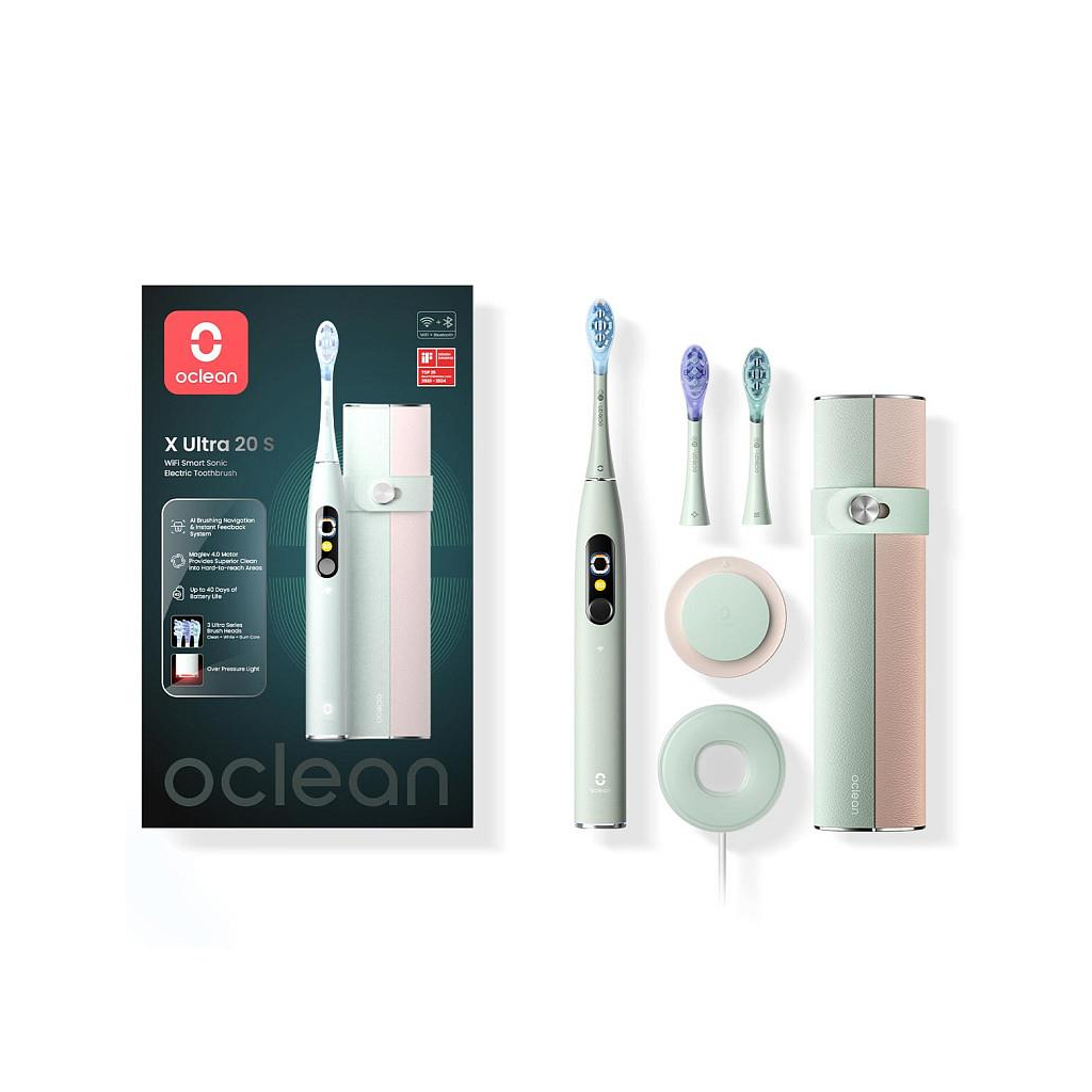Електрична зубна щітка Oclean X Ultra 20 Set Electric Toothbrush Green (6970810557091) - зображення 1