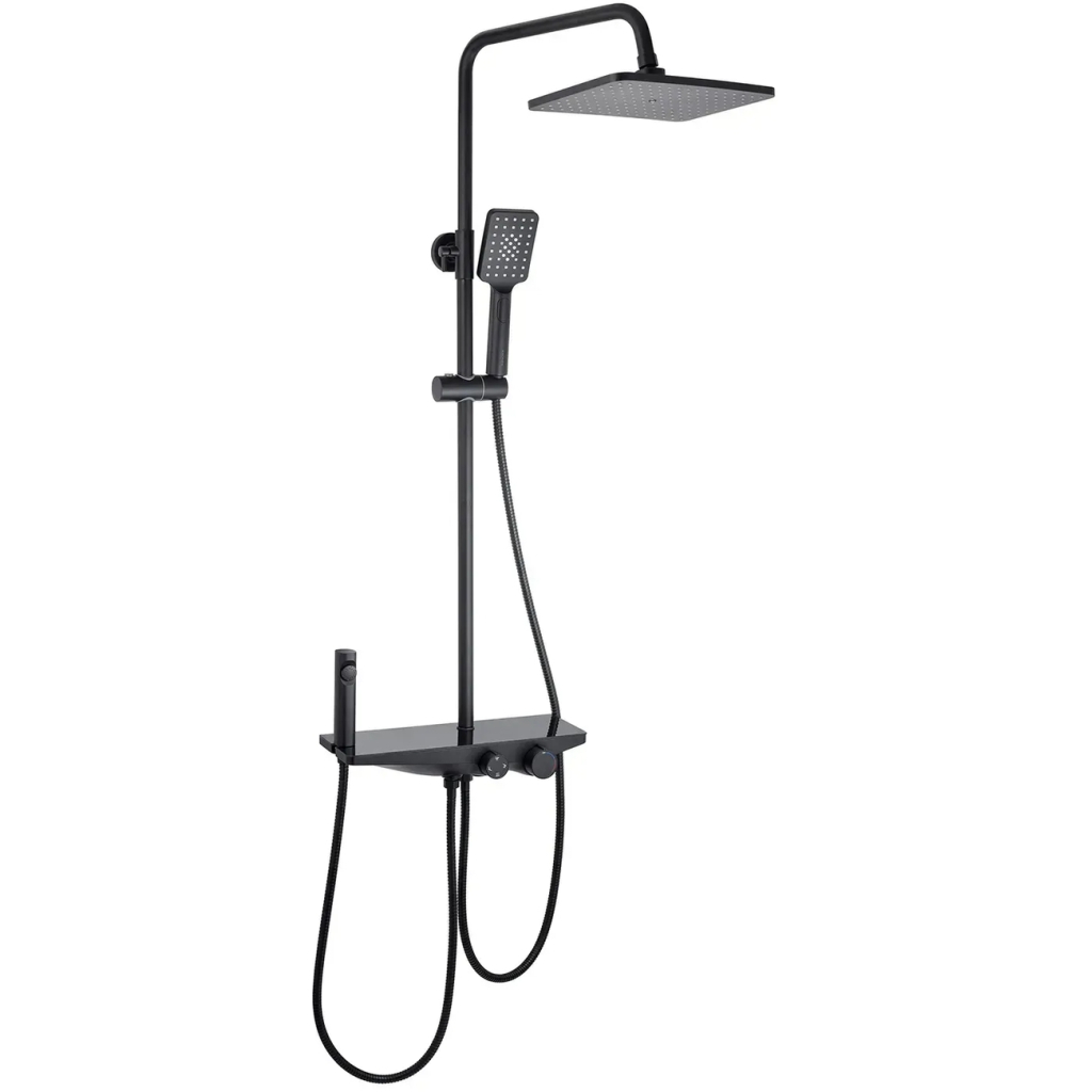 Душовий гарнітур Kroner Armada-SCH066 + змішувач Edelstahl Klassisch-SCH010 + трап лінійний Harz SCH60 Sektion Schwarz (CVS30169) - picture 4