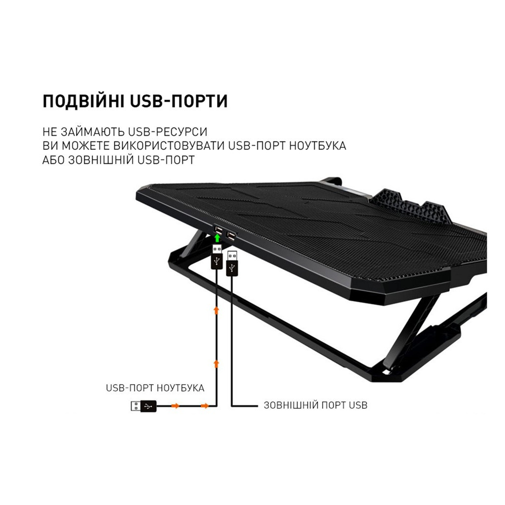 Підставка до ноутбука DYXON FIX COOLING 4 Black (DXNLSFC4B) - зображення 10