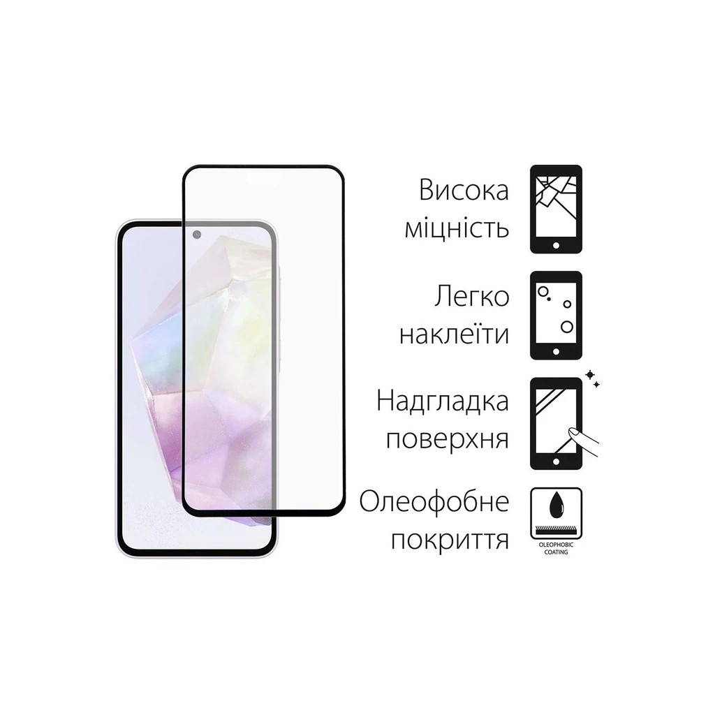 Чохол до мобільного телефона Dengos Kit for Samsung Galaxy A35 5G case + glass (Black) (DG-KM-56) - зображення 3
