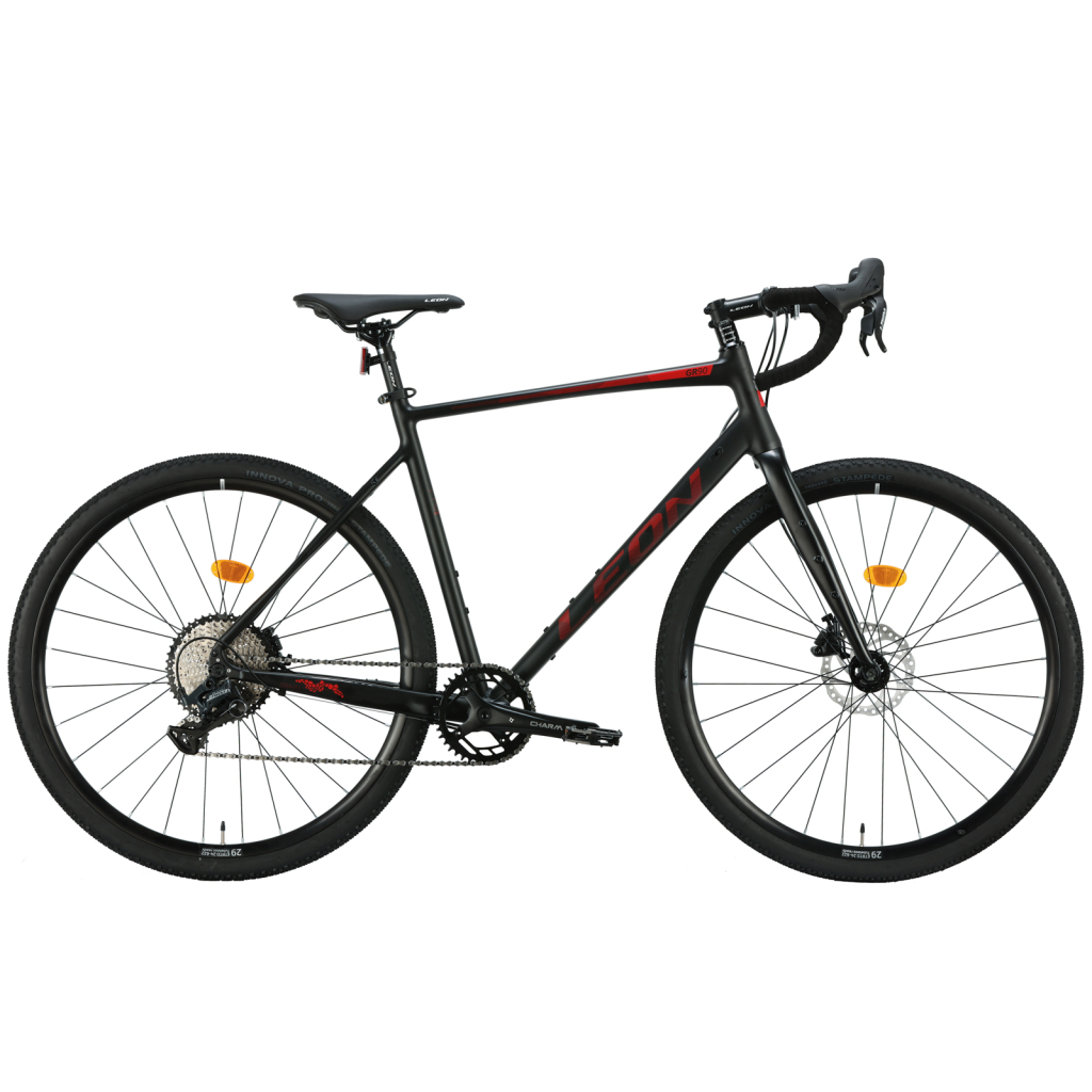 Велосипед Leon 28" GR-90 HDD рама-L Al чорний з червоним 2024 (OPS-LN-28-051) - зображення 1