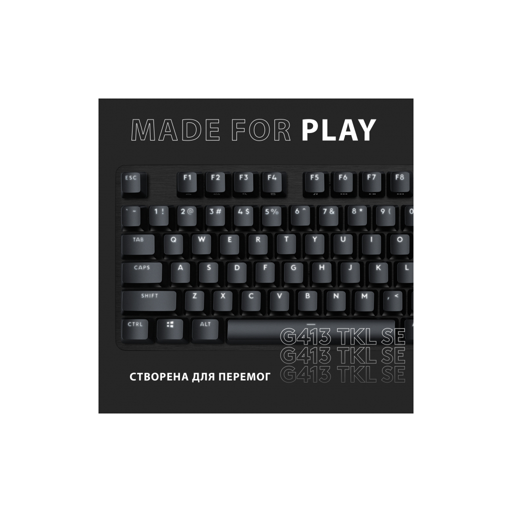 Клавіатура Logitech G413 TKL SE Mechanical Tactile Switch USB UA Black (920-010446) - зображення 7