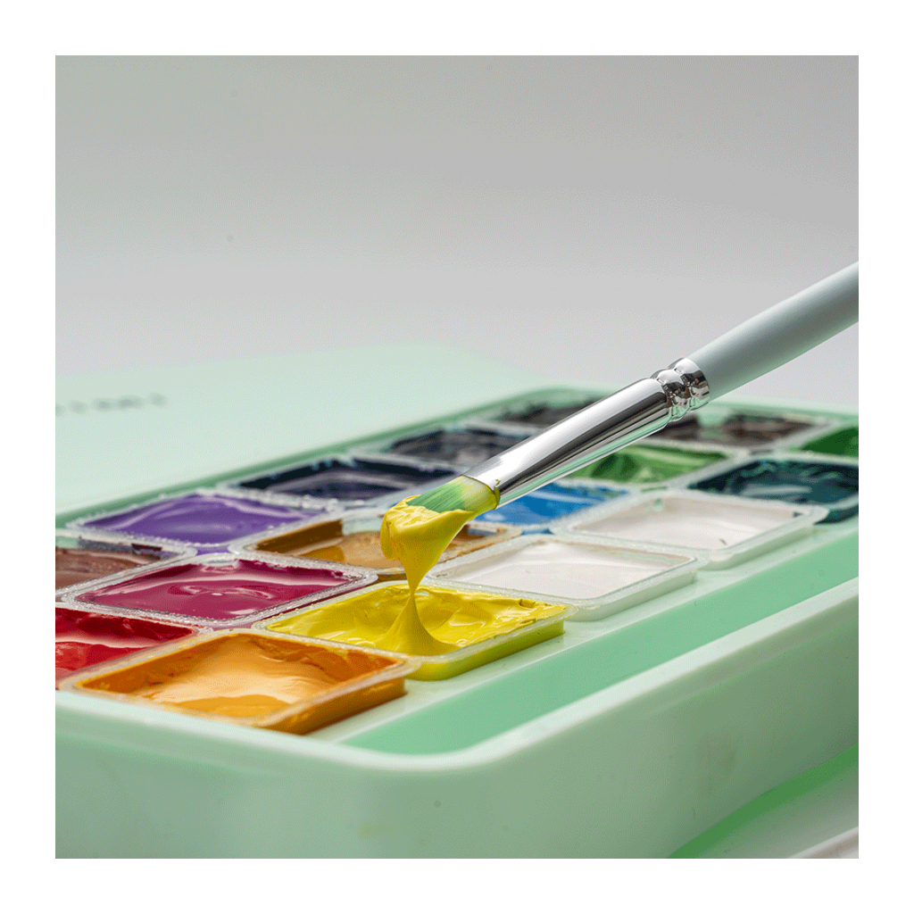 Гуашеві фарби HIMI Jelly Cup 18 кольори по 30 мл, зелений пластик.пенал (6974712453680) - зображення 9