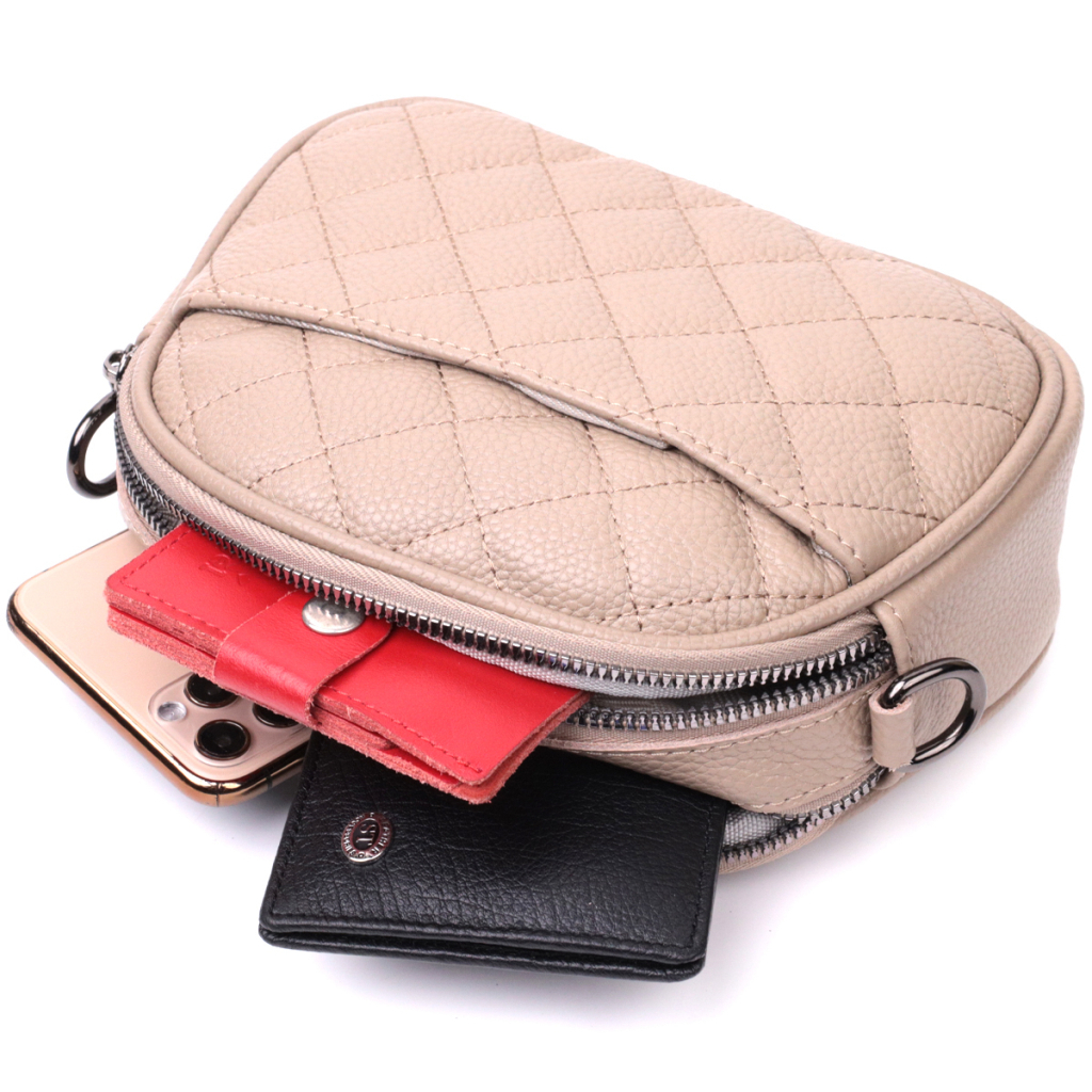 Сумка Vintage З м'якої натуральної шкіри Бежева (22328) - зображення 8