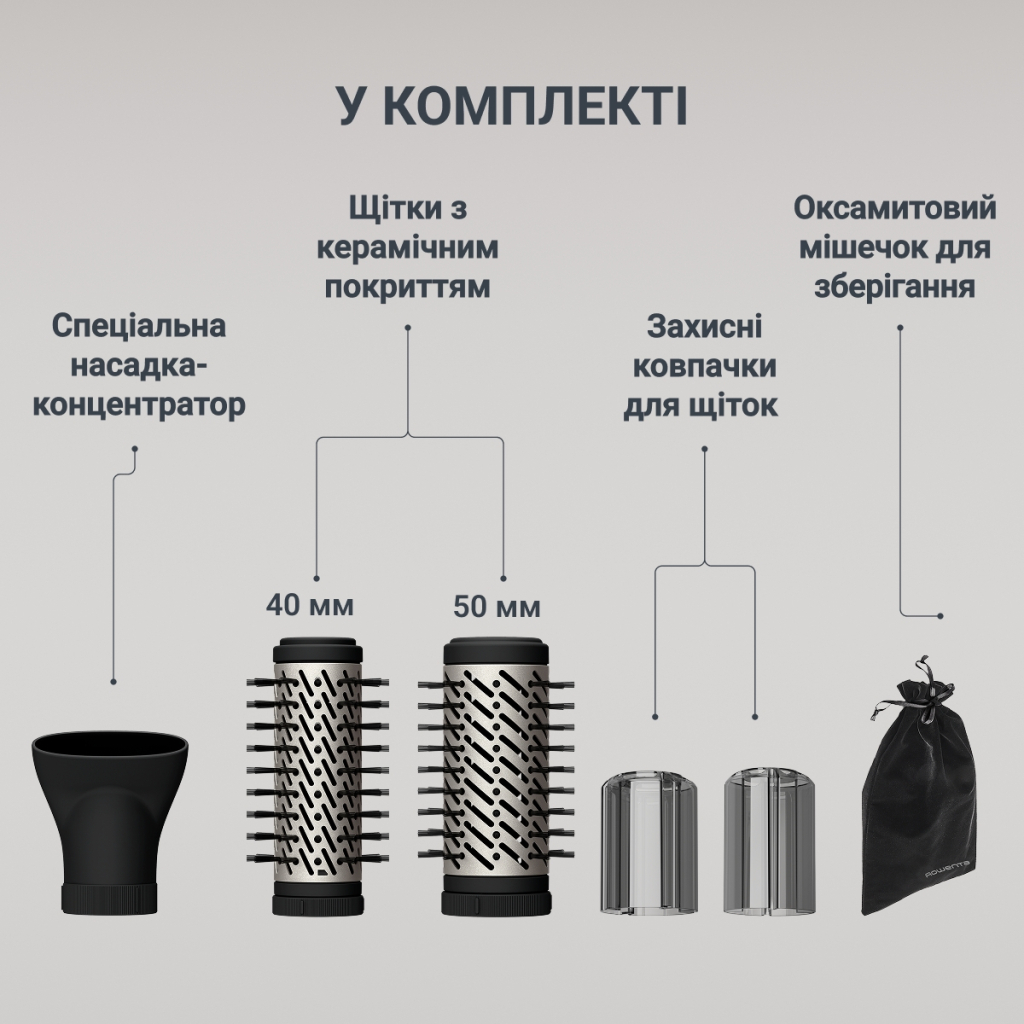 Фен-щітка Rowenta UB9530F0 - зображення 6