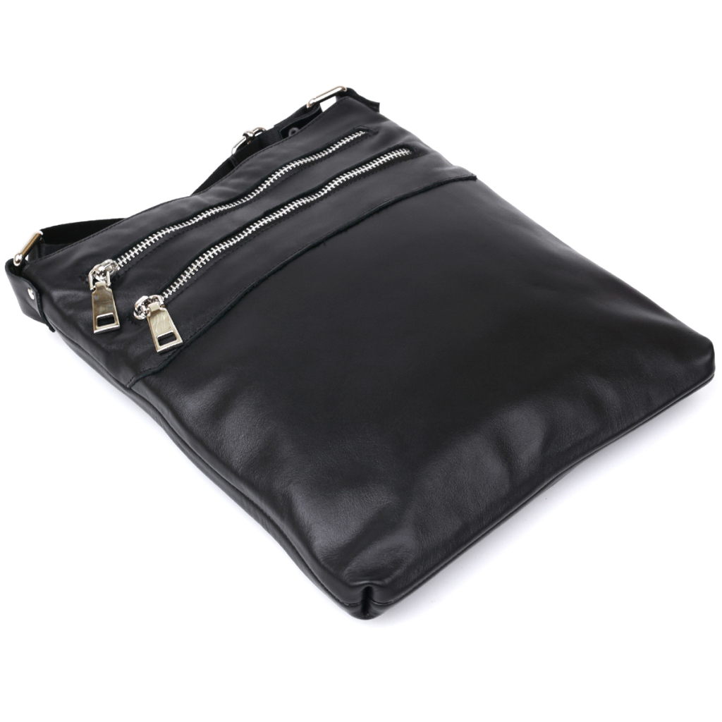 Сумка Shvigel Шкіряна через плече Чорна (11602) - зображення 3