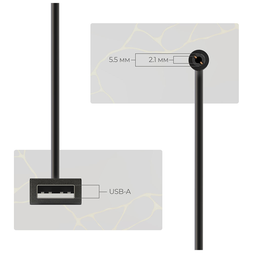 Кабель живлення USB to DC 5.5x2.1mm 9V 0.8m Armorstandart (ARM65662) - зображення 3