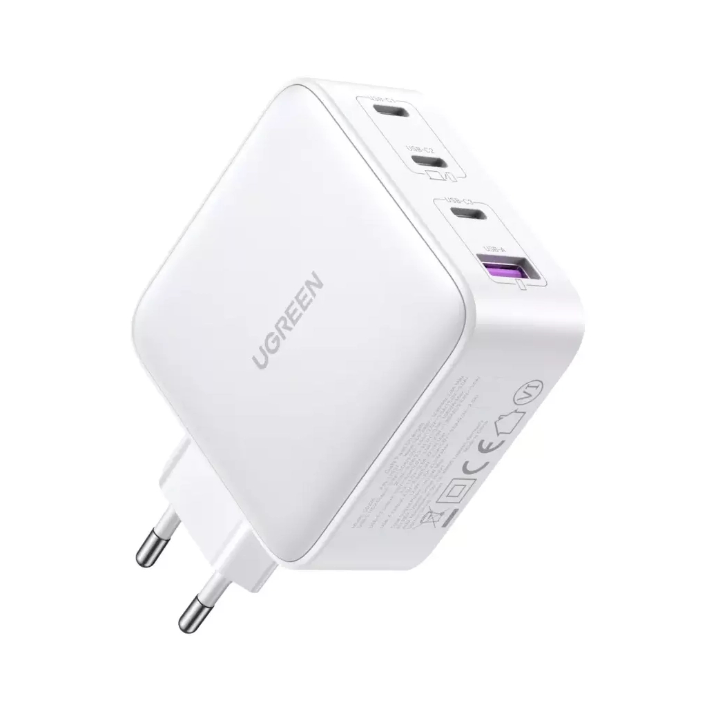 Зарядний пристрій Ugreen 4xUSB 100W (3хUSB-C+USB-A) Gan white CD226 (15337) - зображення 3