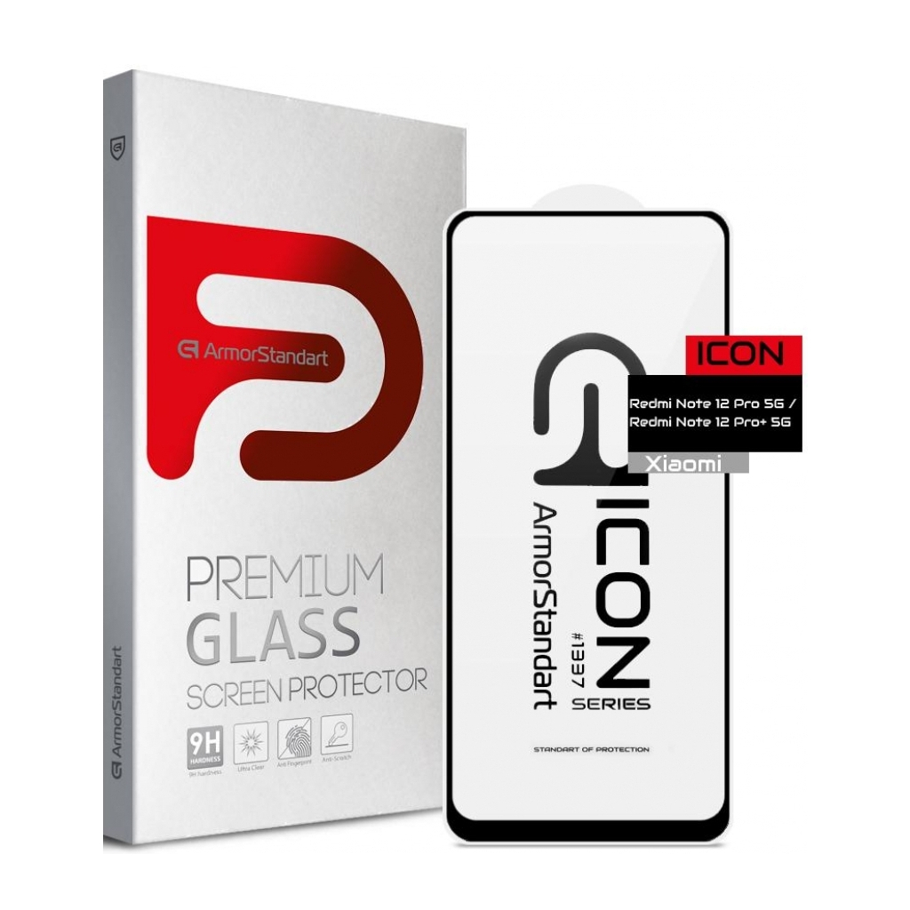 Скло захисне Armorstandart Icon Xiaomi Redmi Note 12 Pro 5G / 12 Pro+ 5G Black (ARM73097) - зображення 1