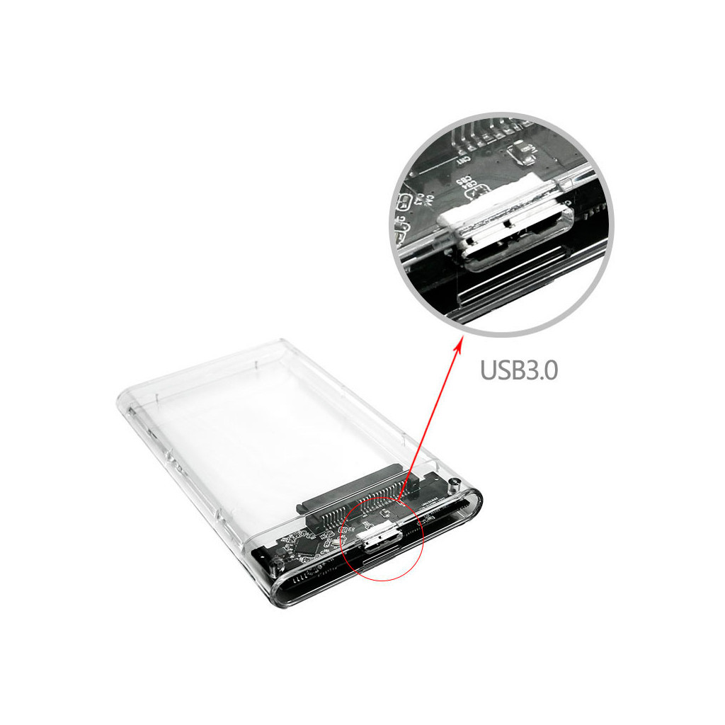 Кишеня зовнішня Dynamode 2.5" SATA HDD/SSD USB 3.0 Transparent (DM-CAD-25316) - зображення 8